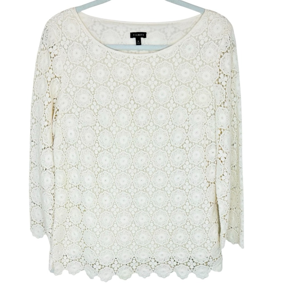 Talbots Cream Lace Blouse
